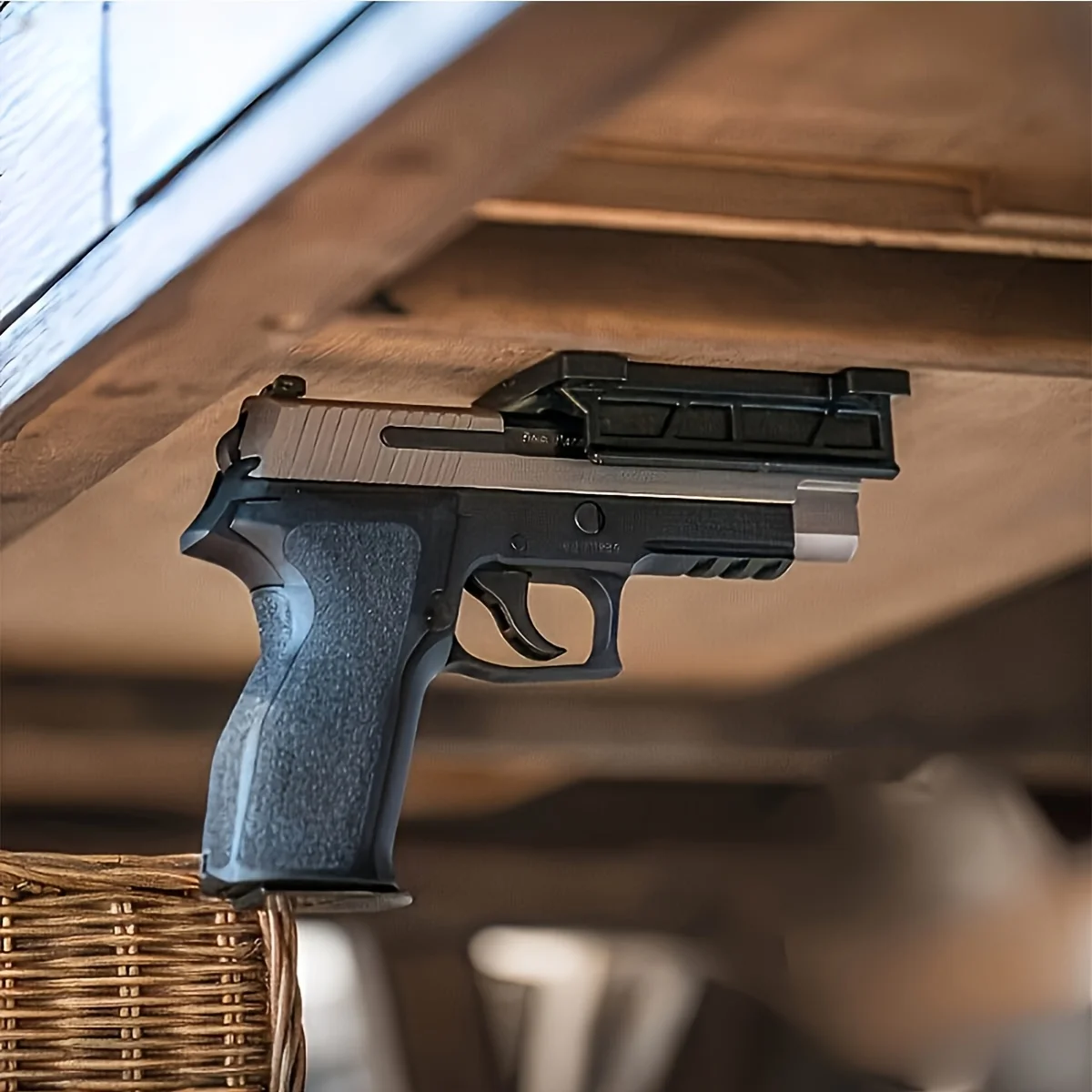 Suporte Magnético Portátil para Armas com Fixação Adesiva Oculta para Carro e Casa