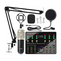 New Arrival Bm800 Set DJ10 K Song Sound Card External Recording BM800 Condenser Microphone With Desk LED Filling Light