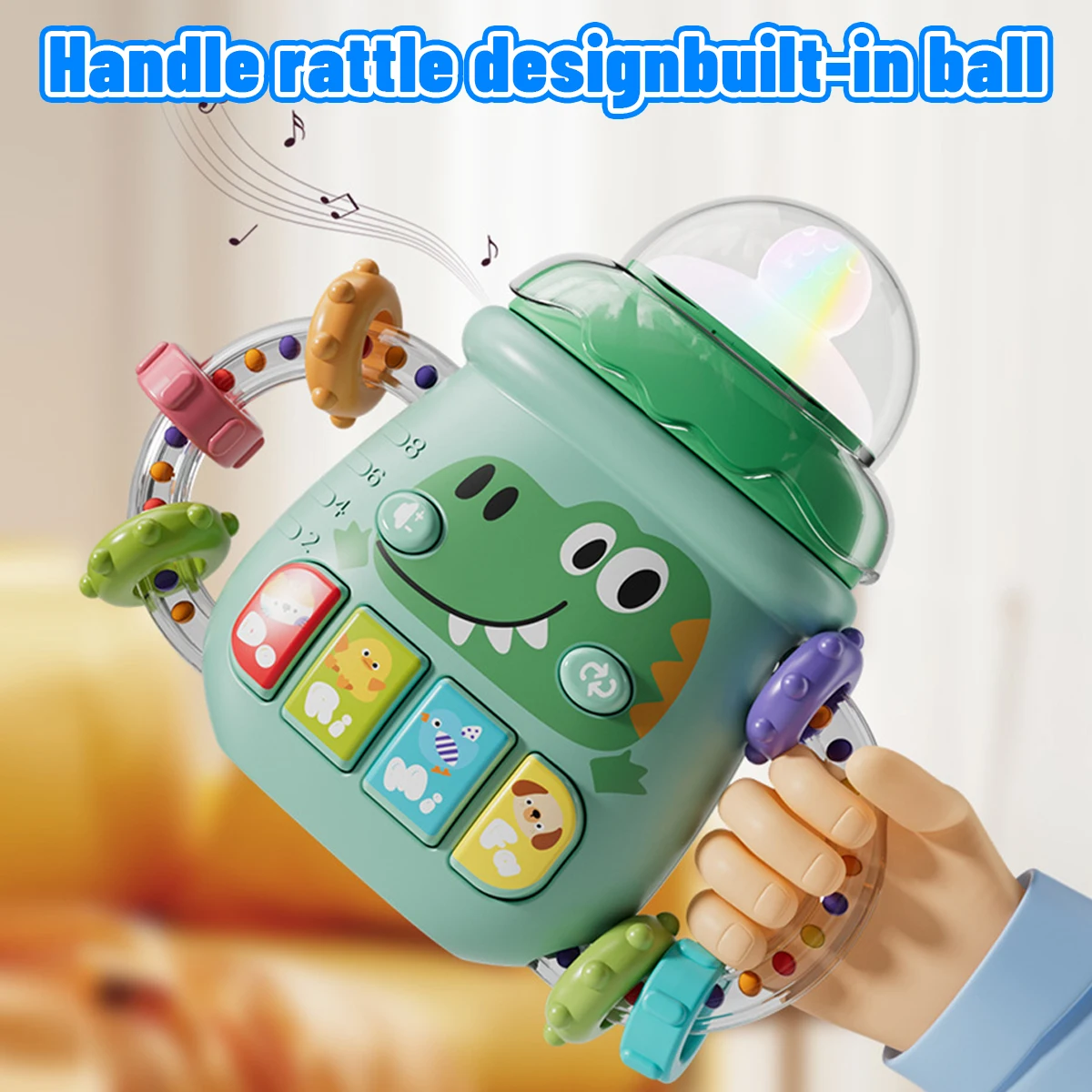 Baby Muzikale Zuigfles Fopspeen Voor 6M + Pasgeboren Zachte Bijtring Rammelaars Educatief Speelgoed Mobiele Rustgevende Vocale Muziek speelgoed