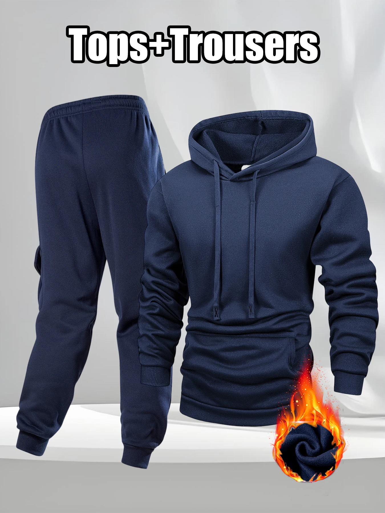 Весенне-осенний мужской повседневный костюм, толстовка с капюшоном и спортивные штаны, комплекты из 2 предметов, удобная модная толстовка для бега, спортивная одежда