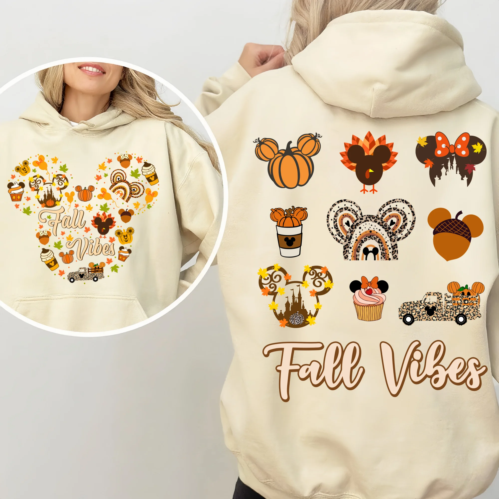 

Женская толстовка с капюшоном Disney из Микки Мауса на Хэллоуин, осенне-зимний теплый топ из чистого хлопка, уличная пригородная толстовка с капюшоном, праздничный топ