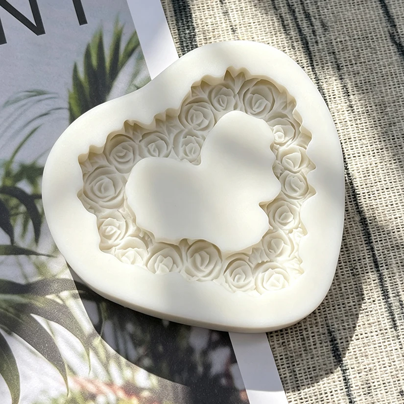 Rose Heart Silicone Sugarcraft Mold Resin Tools Cupcake Baking Mould Fondant Cake Decorating Tools