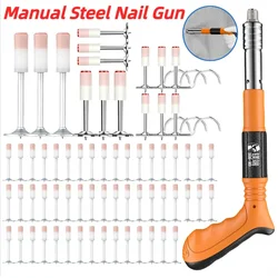 Mini Manual Steel Nail Gun Silence Wall Fastener Air Nail Gun Set With 5-100Pcs Nail One-handed Operate Nail Wall Fastening Tool