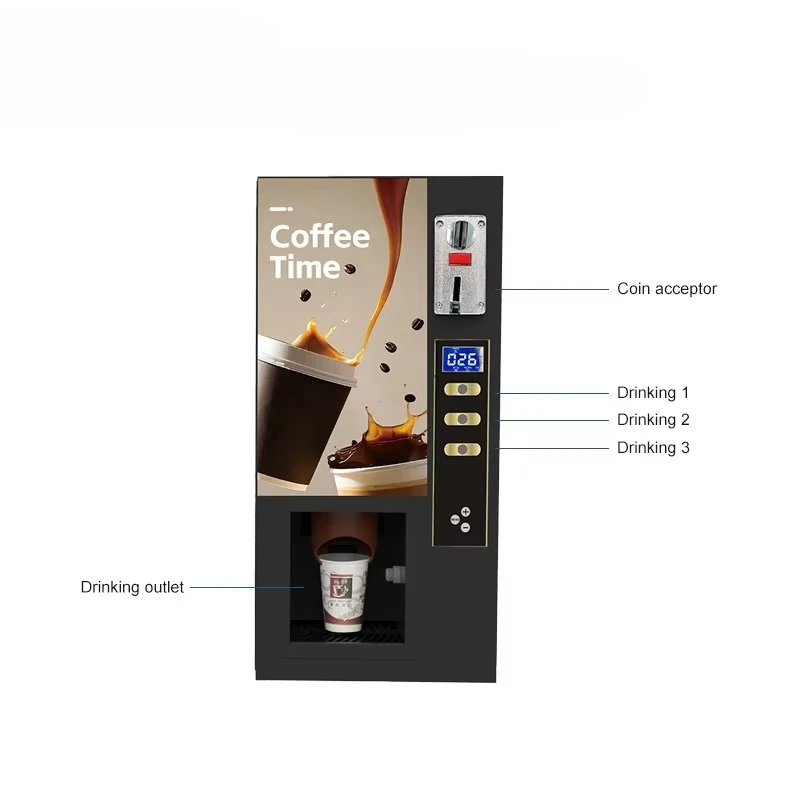 Fully Automatic Self Coin Card Payment Instant Smart Commercial Coffee Vending Machine