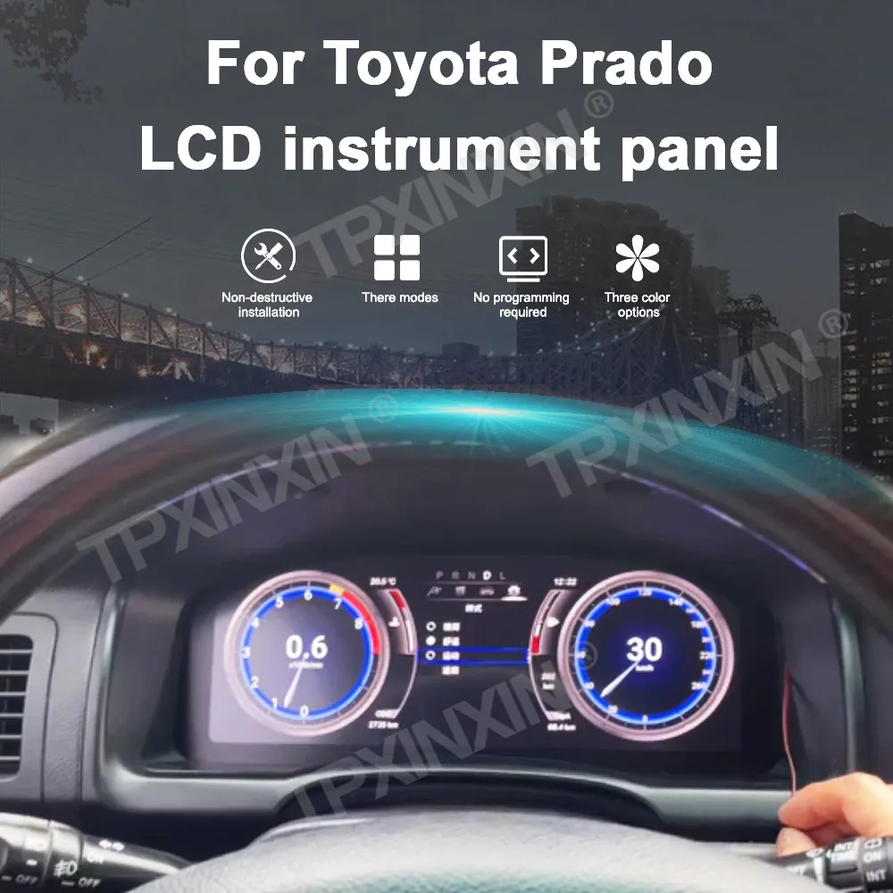 

For Toyota Prado 2004~2009 Instrument Display Speed Meter LCD Instrument Cluster Car Radio Multimedia Player GPS Navigation
