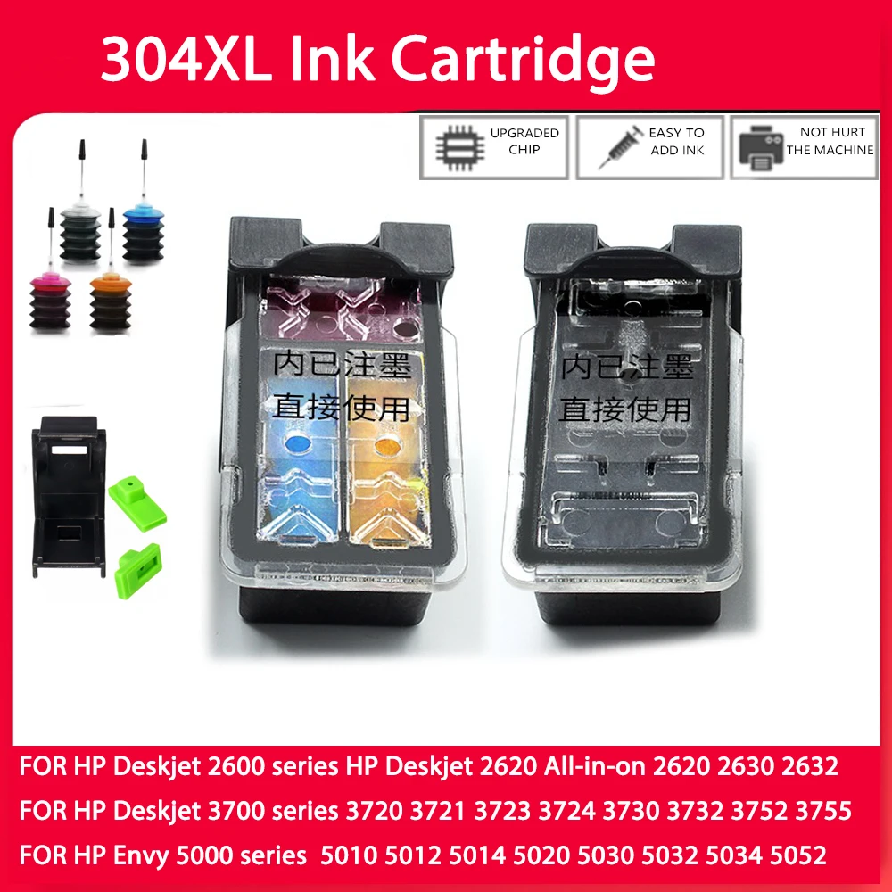 For HP 304 304XL Cartridge For HP DeskJet 3720 3721 3722 3723 3730  3732 3733 3735 3750 3752 3758 3760 3762 3764 2620 Printer