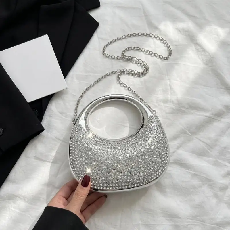 Elegante Mini-Clutch aus Acryl mit Strasssteinen für Festliche Anlässe – Detail 3