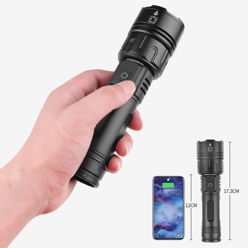 1000W Powerful XHP70 LED Flashlight 18650/26650 Torch With Side Light 7 Modes Camping Fishing Lantern USB Rechargeable Zoom Lamp