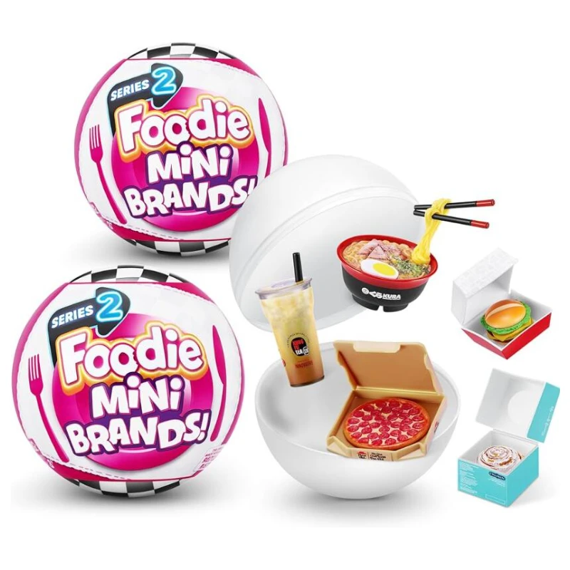 Foodie Serie 2 de ZURU, juguete coleccionable de marcas de comida rápida en miniatura Real, 5 marcas misteriosas para niñas, regalos de vacaciones para niños