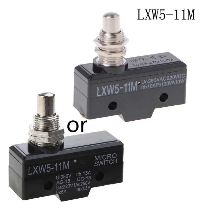 10A 380V LXW5-11M 1NC+1NO Panel Mount Micro Roller Plunger Limit for Electronic Products, Home Appliances