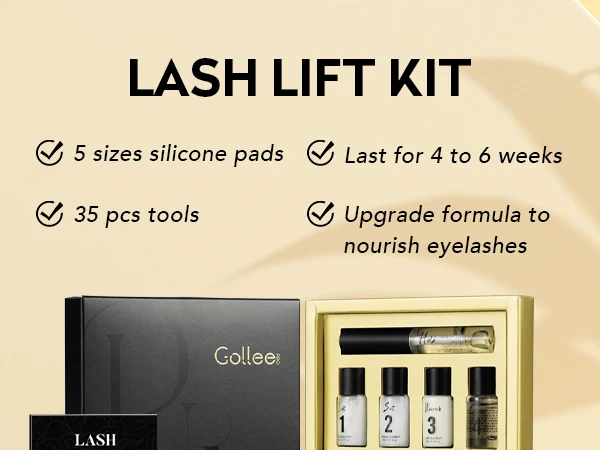 Gollee Wimpernlifting-Set Augenbrauen-Laminierung Wimpernzange Wimpern-Perm-Set Schnelle Fixierung Bunte Wimpern Lifting-Kleber Balsam Mehr Haftkraft – Detail 1