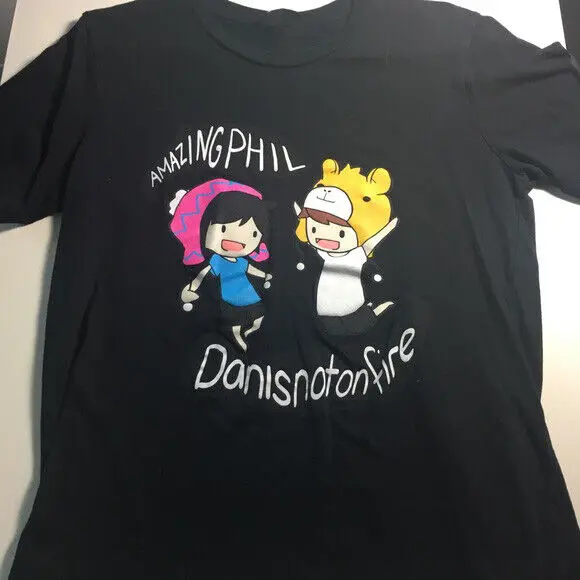 

Amazing Dan And Phil Shirt Funny Cute Classic Black Unisex Size S-5XL KE154