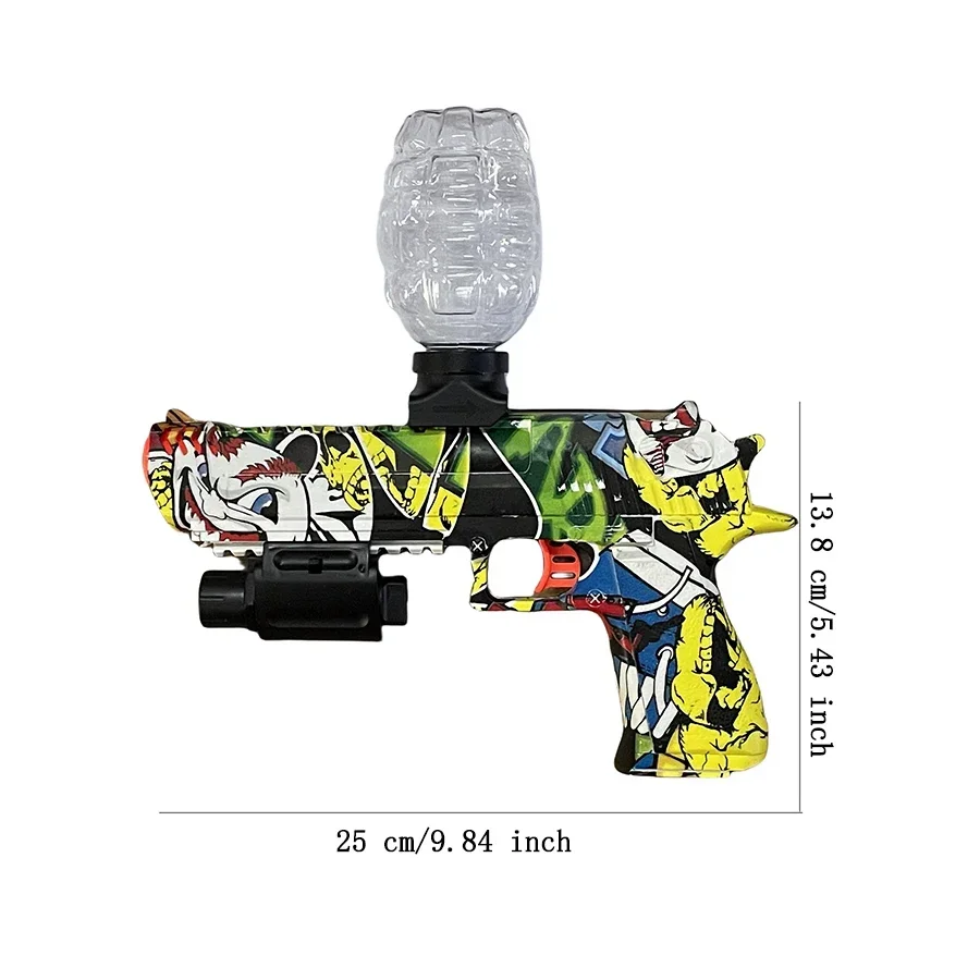 1 conjunto de 2 contagens de bola de gel blaster arma de brinquedo jogo de batalha ao ar livre, águia do deserto, ak47