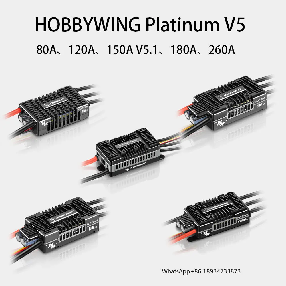 Original Hobbywing Platinum V5 80A 120A 150A 180A 260A Brushless ESC For RC electric helicopter fixed-wing