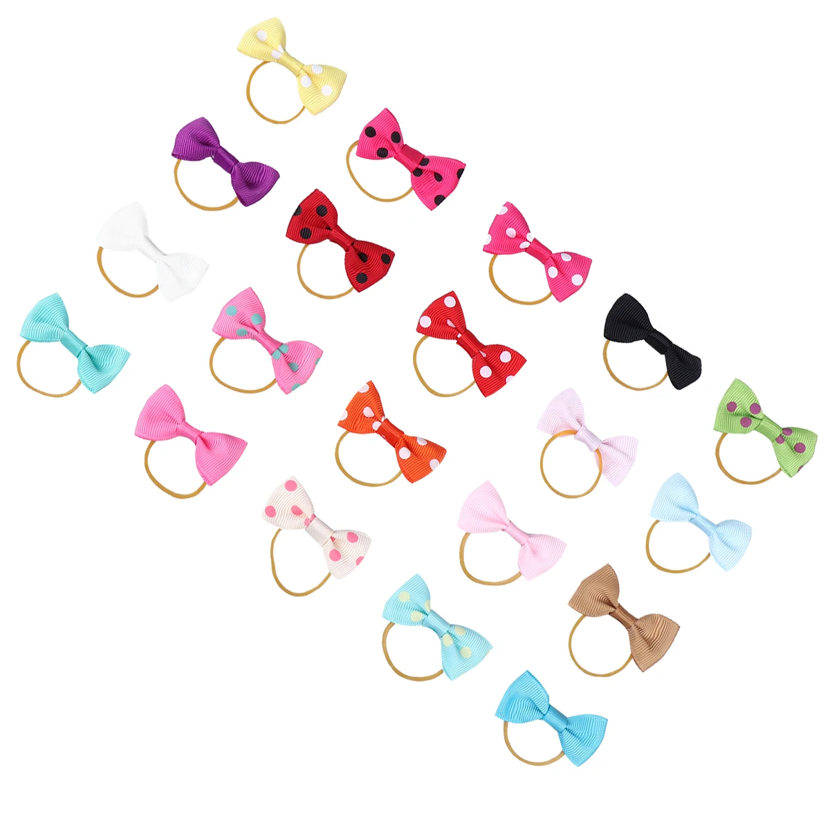 

20pcs Dog Accessories Stylish Bowknot Pet Ties Rope Holder Ribbons Long Hair Dog Grooming Supplies Small Pets Everyday Use Pet