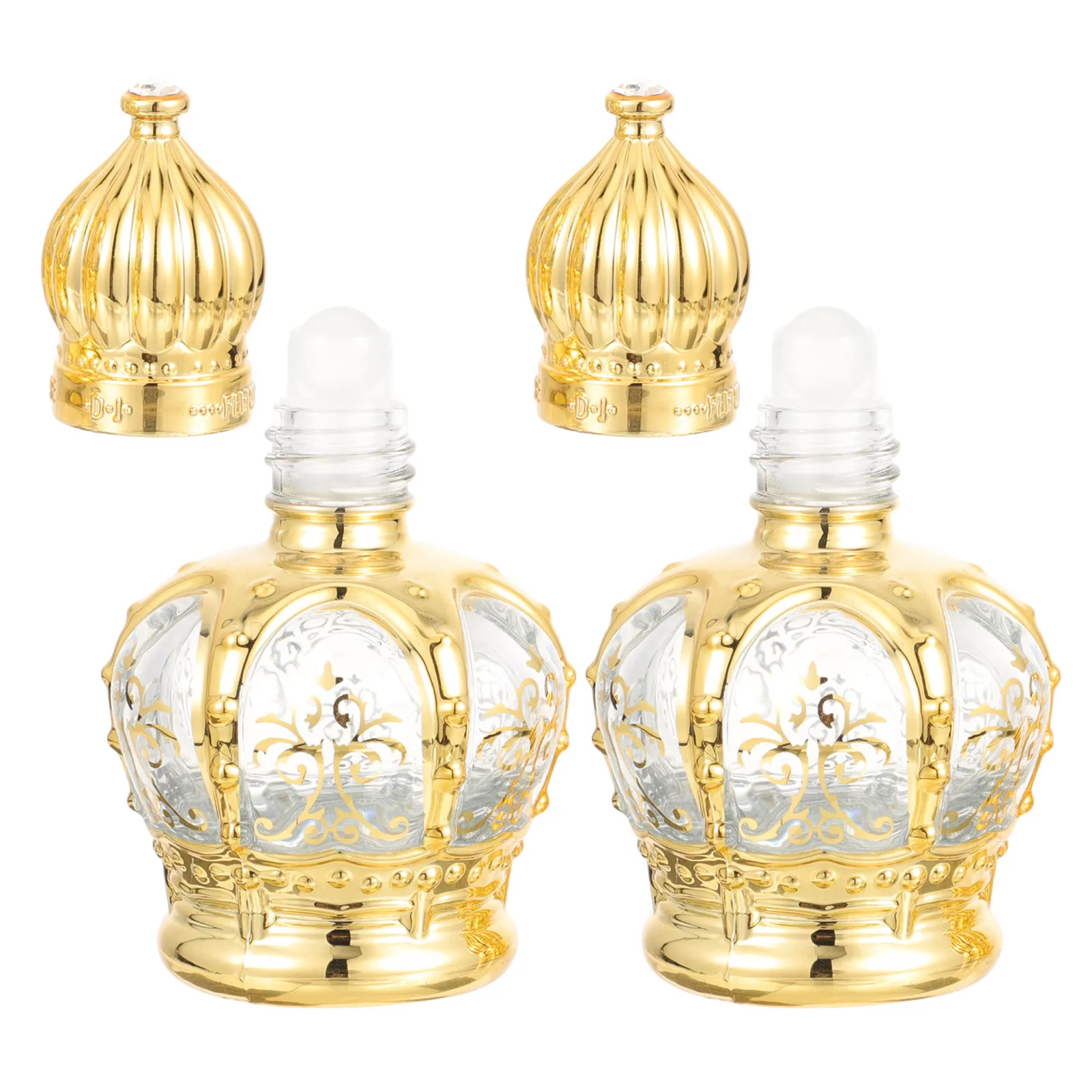 2 Stück ätherisches Öl, Fläschchen, Rollerflasche, leer, nachfüllbar, 10 ml, tragbarer Glasparfümbehälter für Reisen, Meditation, Kirche