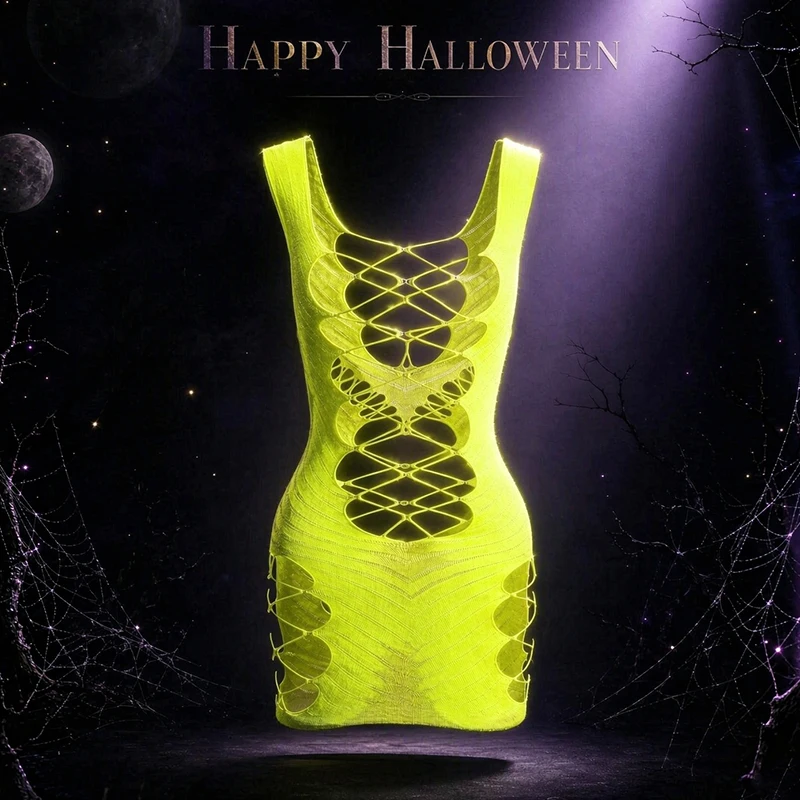 Damen-Strandkleid aus Netzstoff, sexy, Stretch, durchsichtig, ärmellos, ohne Bikini, als Überwurf für Badeanzug, Mini-Strandkleid – Detail 1