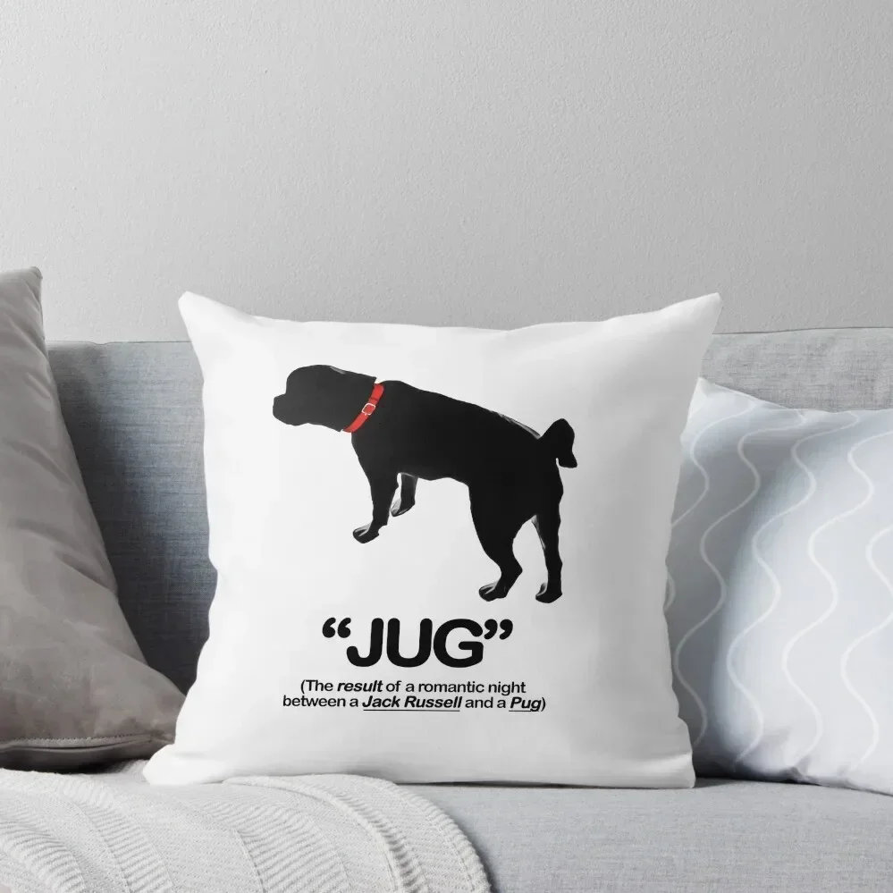 Jug - Jack Russell cross Pug Throw Pillow Pillow Covers Decorative Sofa Cushion pillow