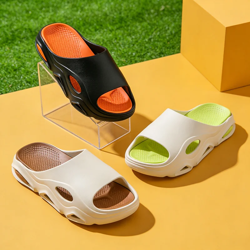 

New Men Summer Slippers Thick Sole House Non-slip Bathroom Shower Slides Outdoor Soft Cloud Fashion Beach Shoe Flip-flop