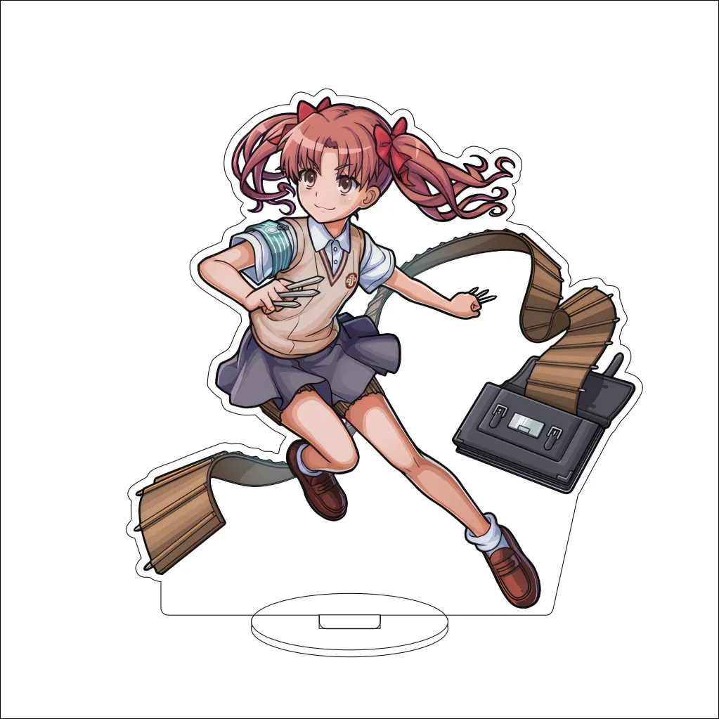 16CM Anime A Certain Scientific Railgun Cosplay Ornaments Saten Ruiko Misaka Mikoto Figure Stand Halloween Gifts