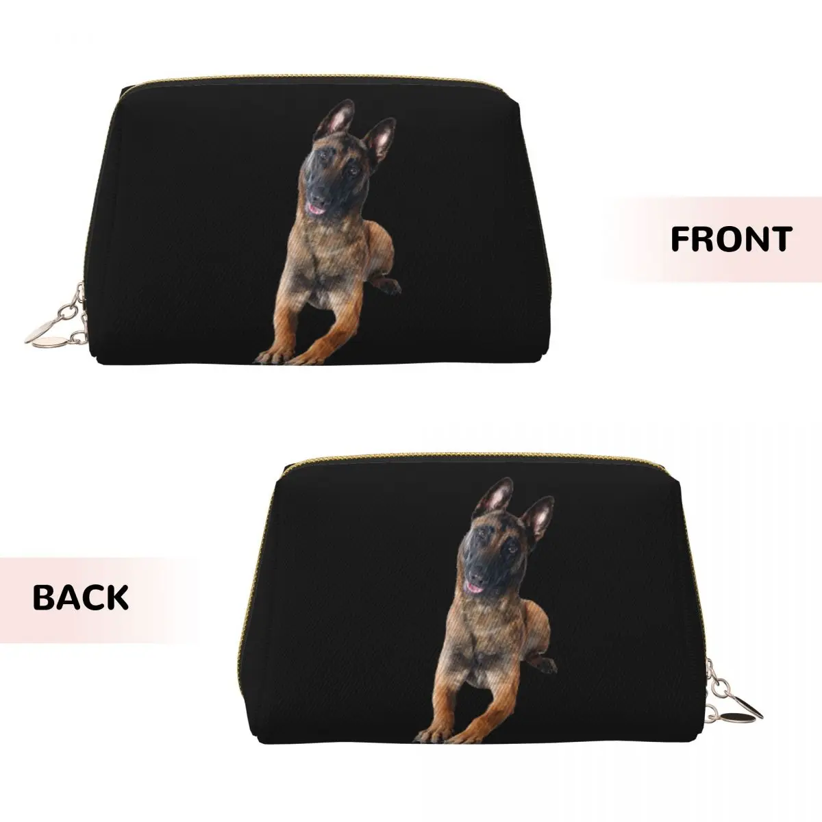 Belgian Shepherd Dog Malinois Women Cosmetic Bag Travel Makeup Organizer Pouch Toiletry Storage Dopp Kit Case