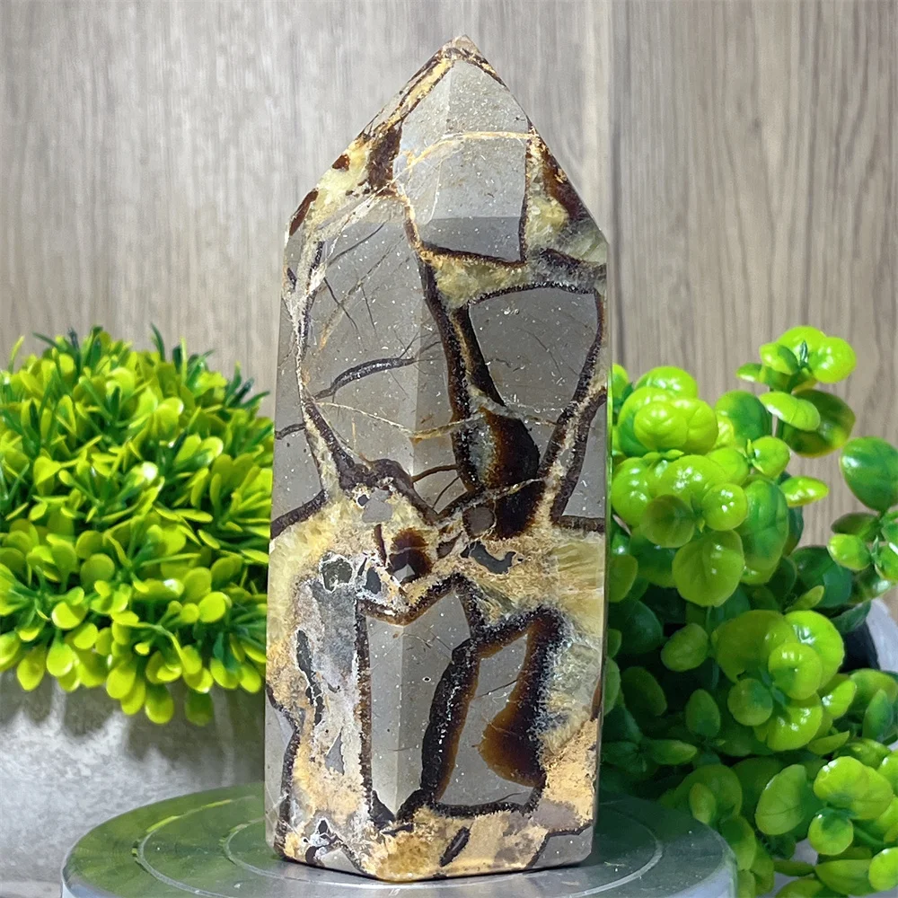 Stone Septarium Tower Crystal Natural Quartz Reiki Carving Healing Specimen Mineral Specimen Home Stone Decoration Gift Energy