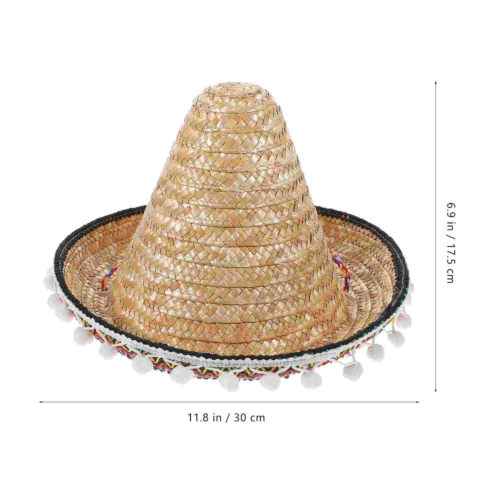 

10PCS Mexican Men Women Kids Party Hats Fashion Straw Outdoor Sun Hat Wide Brim Fashion Hats Beach Camping Hat