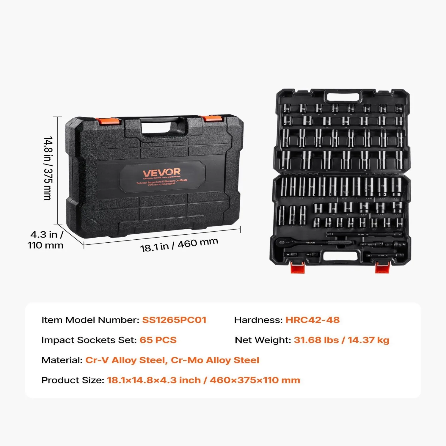 VEVOR Drive Impact Socket Set 1/2