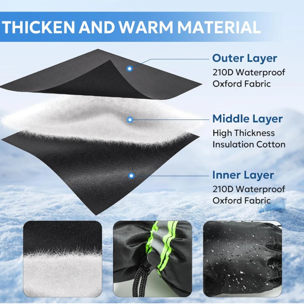 قطعة واحدة من واقي تجميد الصنبور الخارجي مع شرائط عاكسة - غطاء معزول سهل التركيب لصنبور الحريق ومريلة الخرطوم