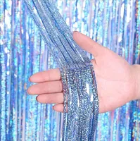 2Pack 2X1M Glitter Party Backdrop Metallic Foil Tinsel Fringe Curtain Birthday Wedding Bachelorette Decoration Adult Anniversary