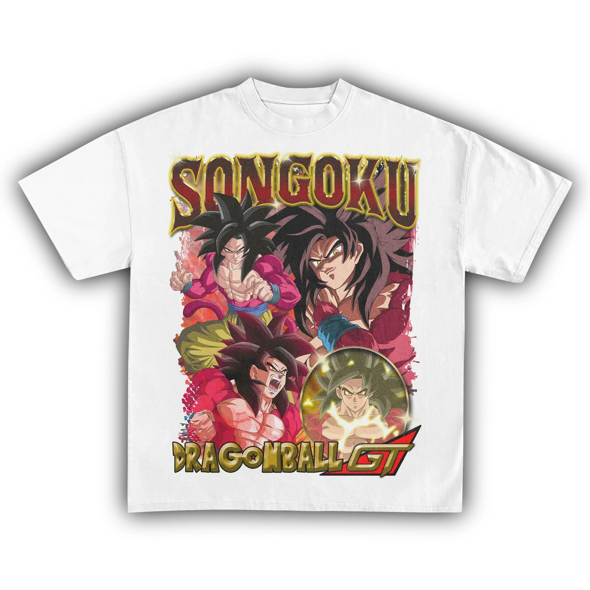 Camiseta de Son Goku Dragon Ball GT para hombre y mujer, camiseta de manga corta de algodón con gráfico de Anime Super Saiyan 4, ropa de calle