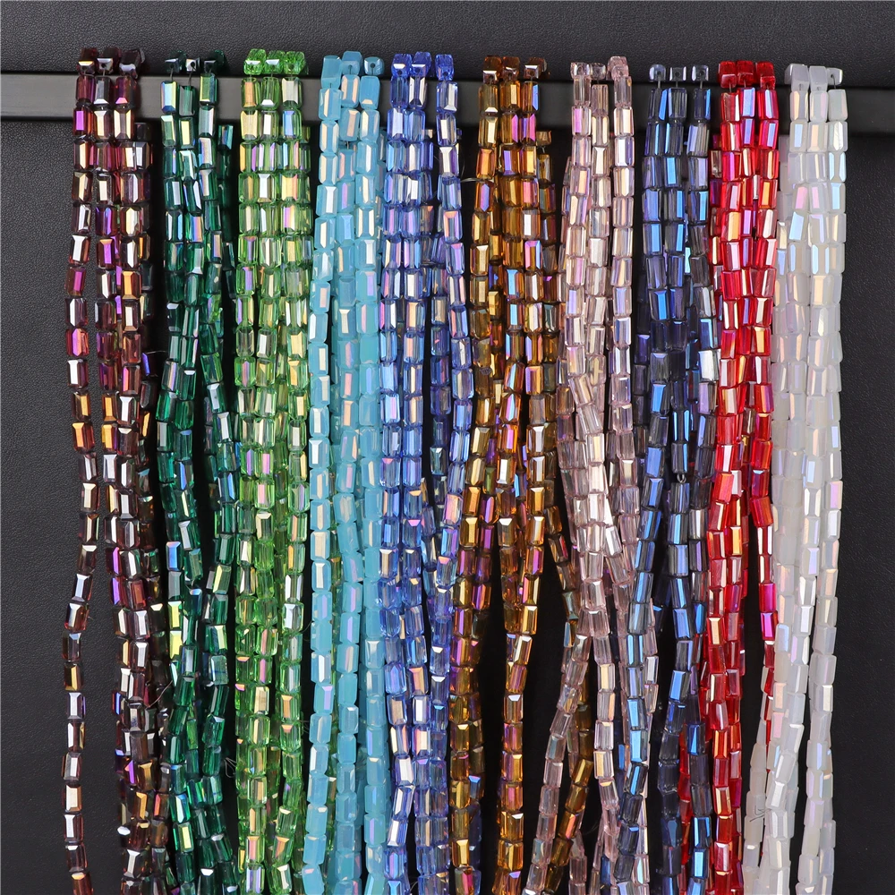 4x8mm Rectangle Austrian Crystal Beads AB Colorful Glass Loose Beads for  Jewelry Making Bracelet DIY Nail Art Decoration