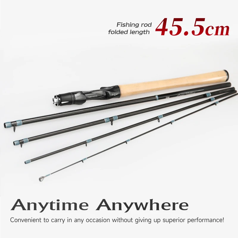 TSURINOYA LURE VALLEY 5 Section Portable Fishing Rod 1.98m 2.08m 2.21m 2.44m MF FUJI Guide Spinning Casting Carbon Lure Pike Rod