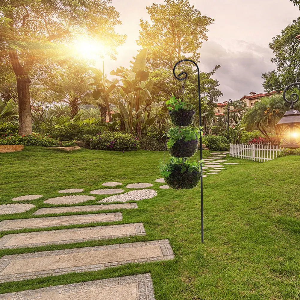 

Набор из 3 прочных железных садовых крюков-крючковок для подвешивания цветочных горшков, светильников, банок Мейсона, декора двора, уличных подвесок для растений