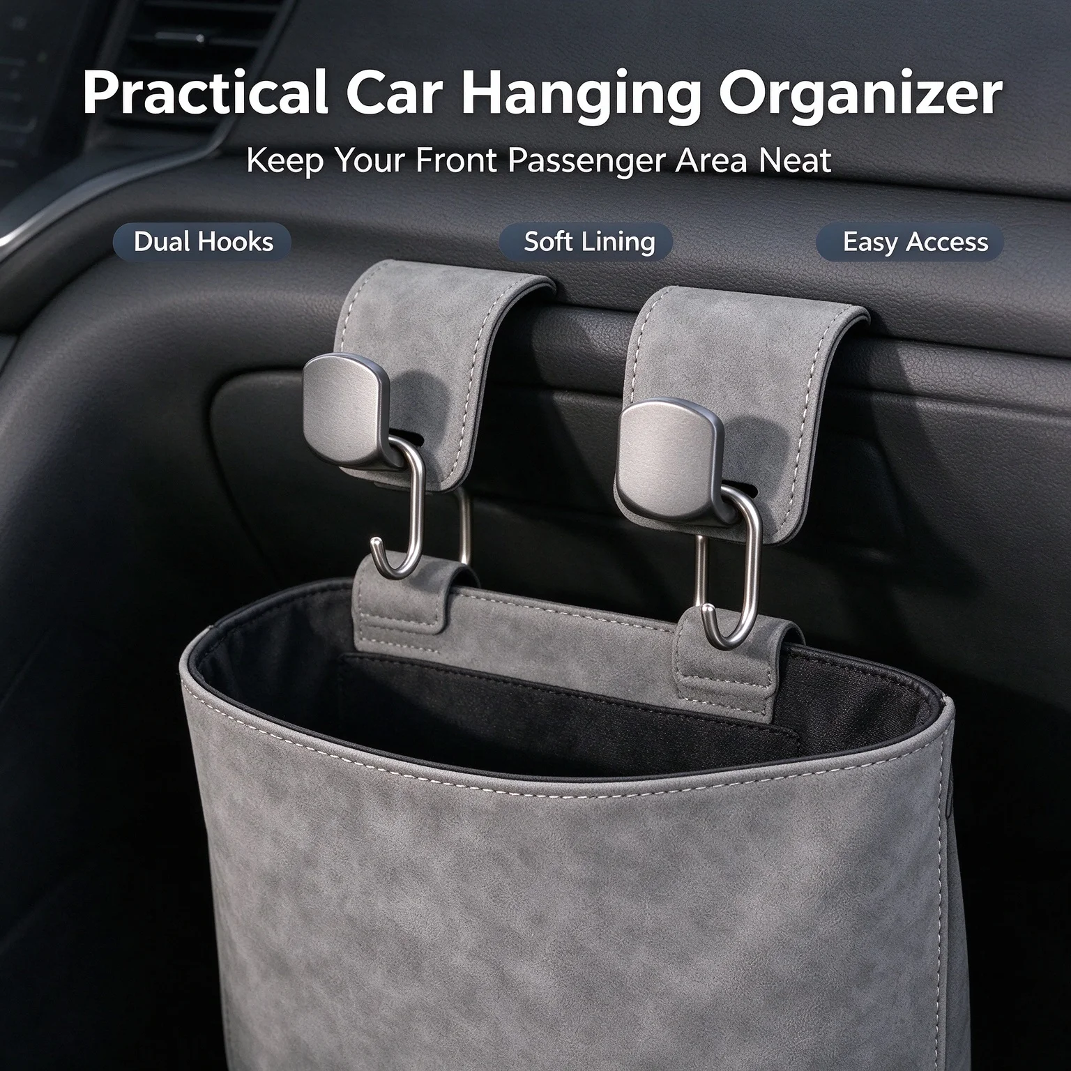 Car Front Passenger Glove Box Hook Multifunctional Purse Bag Holder Hanger Auto Interior Storage Organizer Universal Accessories