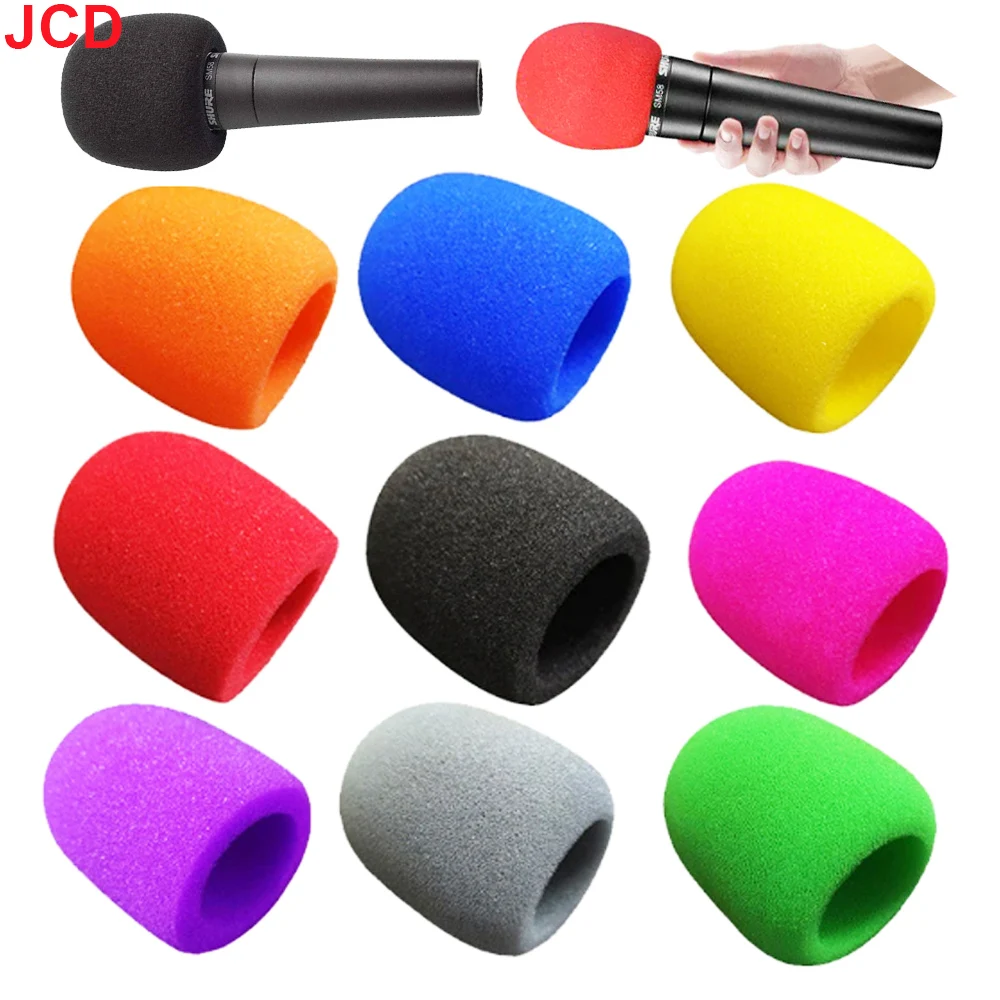 

JCD 10pcs Mix Colors Sponge Microphone Set Replacement Foam DJ Stage Windshield Wind Shield Cover Thick Washable