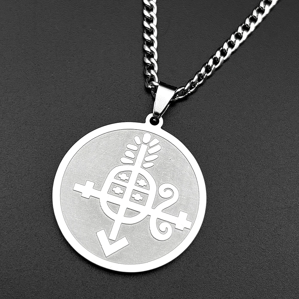 Mexikanische Santa Muerte Perdoname Anhänger Halskette für Frauen Männer Edelstahl Gold Farbe Schädel Stern Medaille Amulett Kette Schmuck – Detail 8