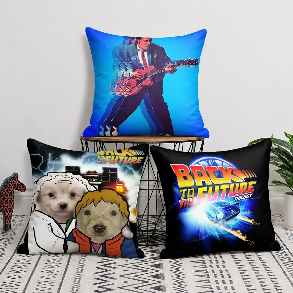 Movie B-Back To The F-Future Cushion Cover Soft Short Plush Pillow Cover Smooth Cozy Texture Cushion Case Home Decor
