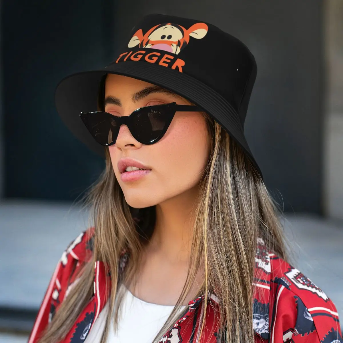 Winnie The Pooh Peek-a-Boo Teigetje Emmerhoed voor Dames Strandzonnehoed Trendy UV-bescherming voor Wandelen Vissen Caps Sessiehoed