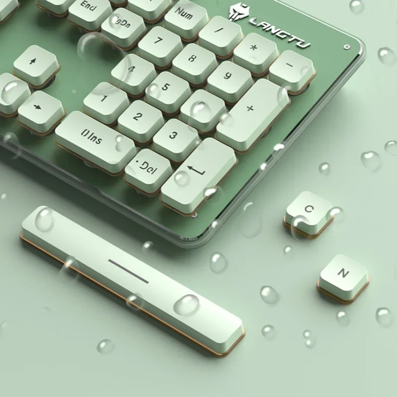 L1 Wireless Film Keyboard 104 Keys Illuminated Suspended Silent  Abs Material Usb  Gaming Office Computer Peripherals