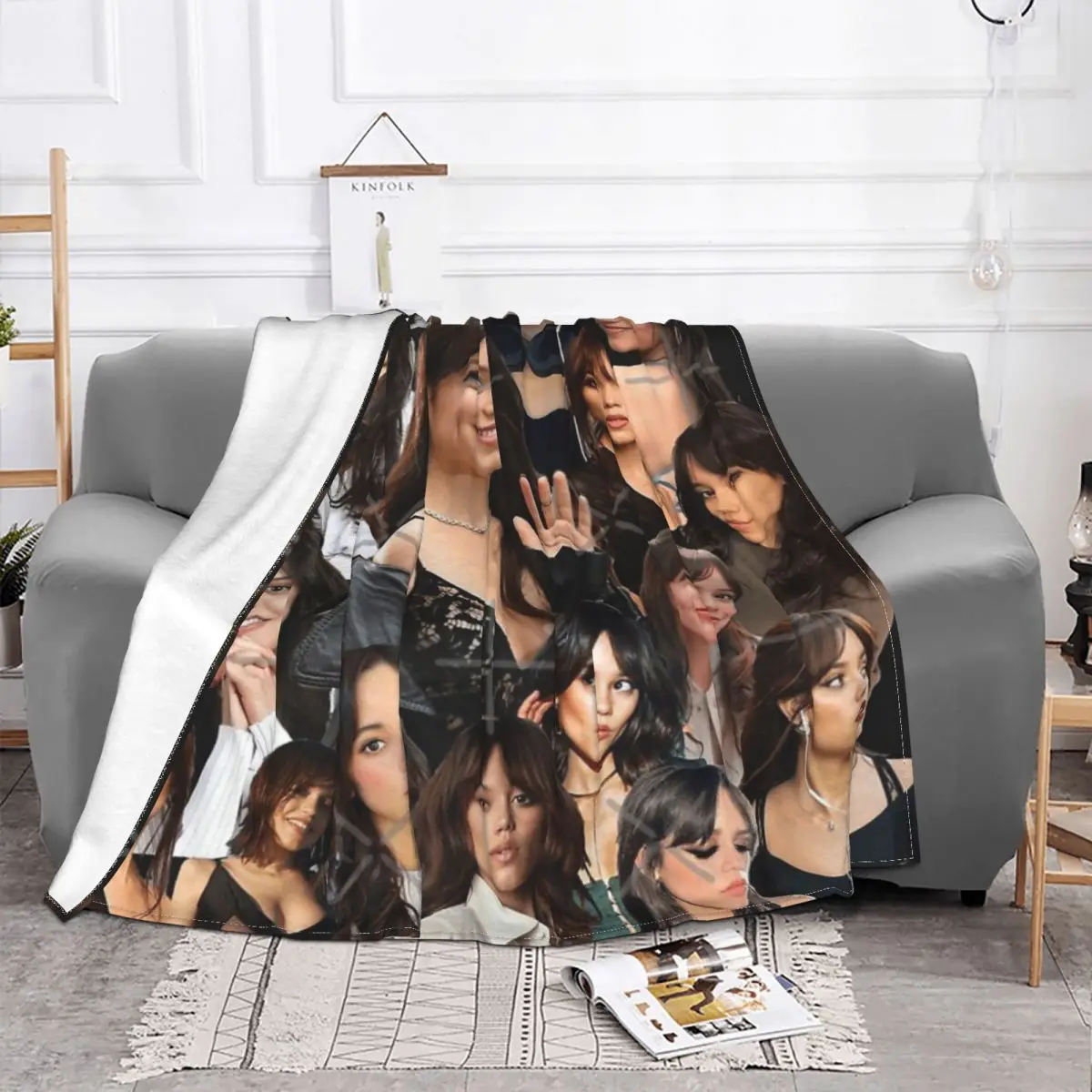 HIGH QUALITY Jenna Ortega Photo Collage Blanket Bedspread On The Bed Living Room Blanket