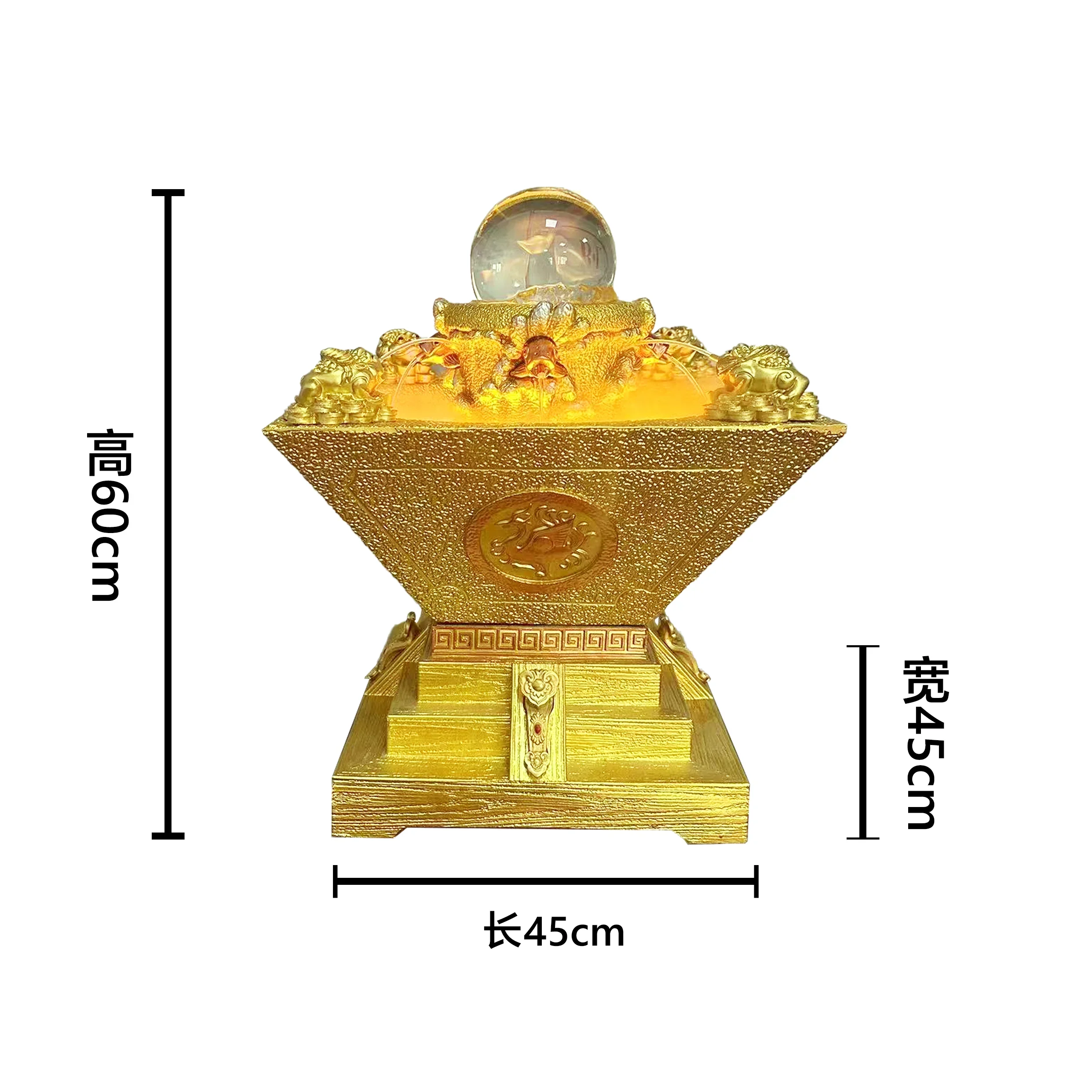 JJEntrance Golden Toad Recruits Bafanglai Desktop Water Ornament Living Room Decoration