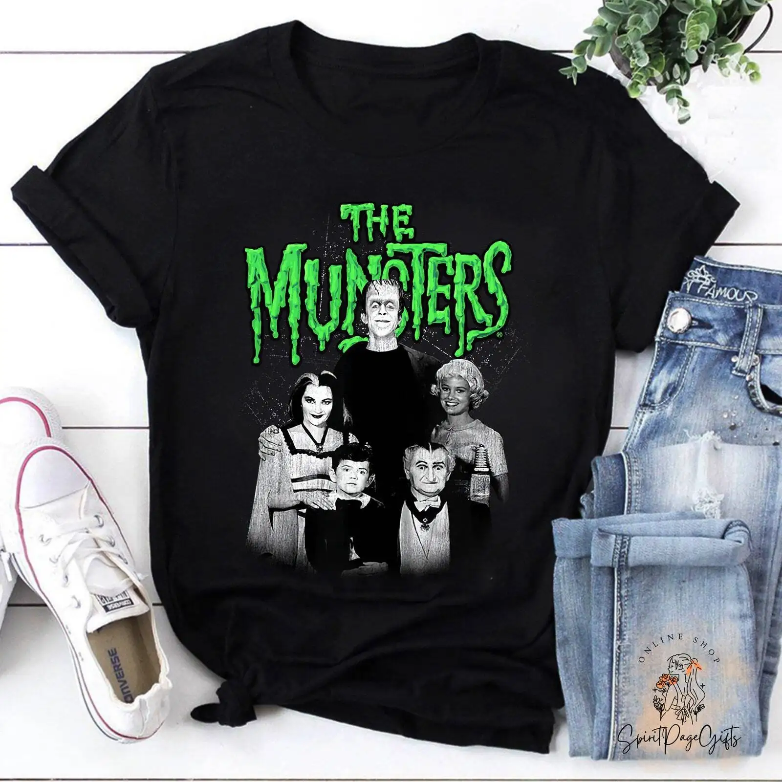 

Horror The Munsters Graphic T-Shirt, Frankenstein Shirt, Horror Shirt, Comedy Ho