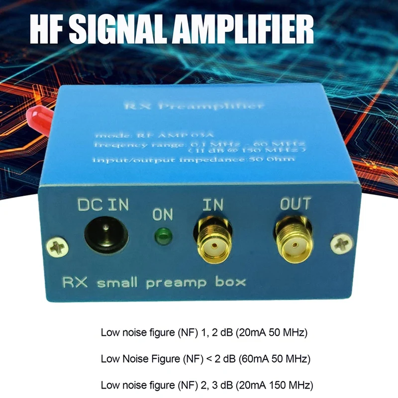 Medium Wave Short Wave HF Signal Amplifier Preamplifier With NPN Transistor 200MA High IP Low Noise For RX Antenna