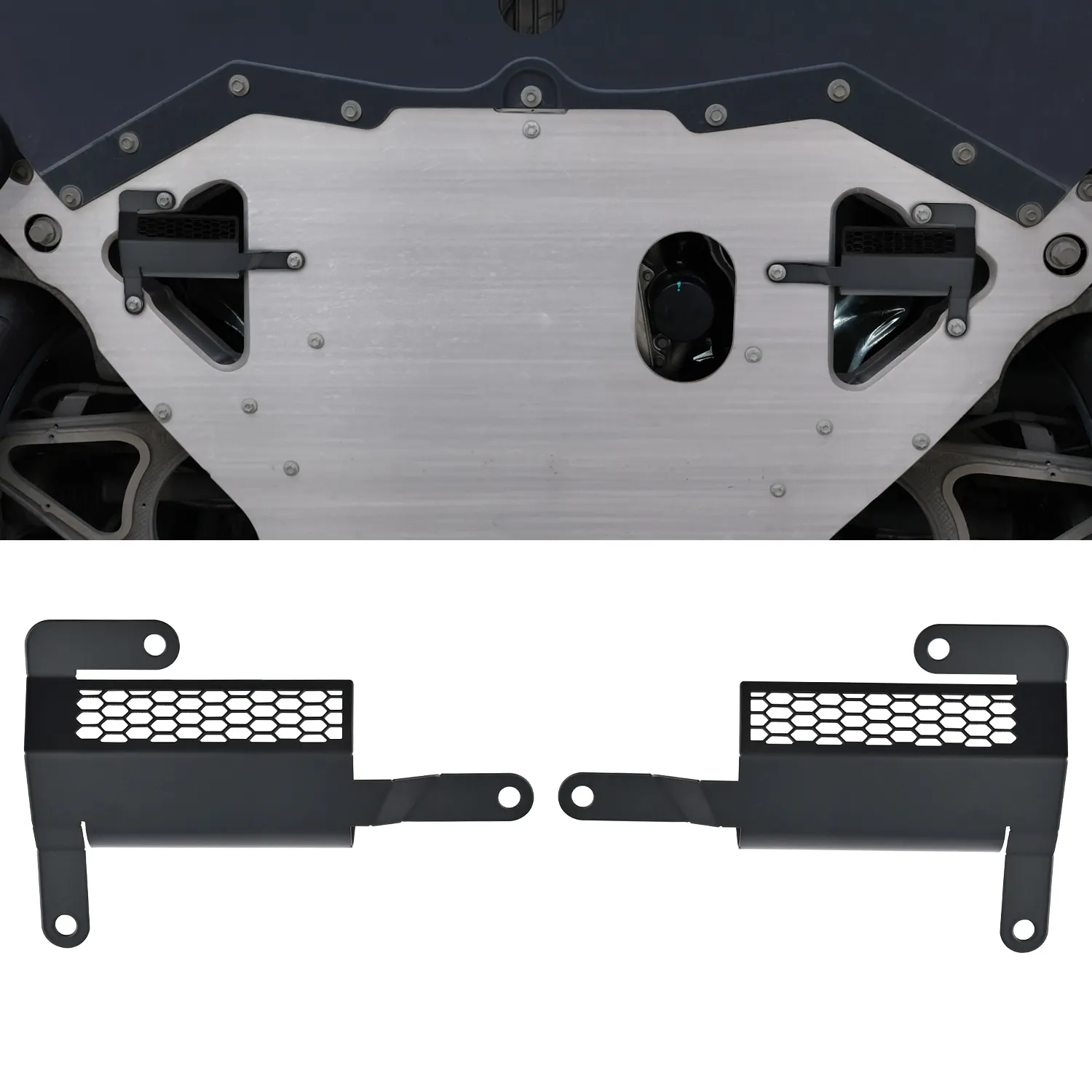 

Комплект из 2-х черных нижних дефлекторов переднего бампера (85580653, 85580654) для Chevrolet Corvette C8 2020-2026