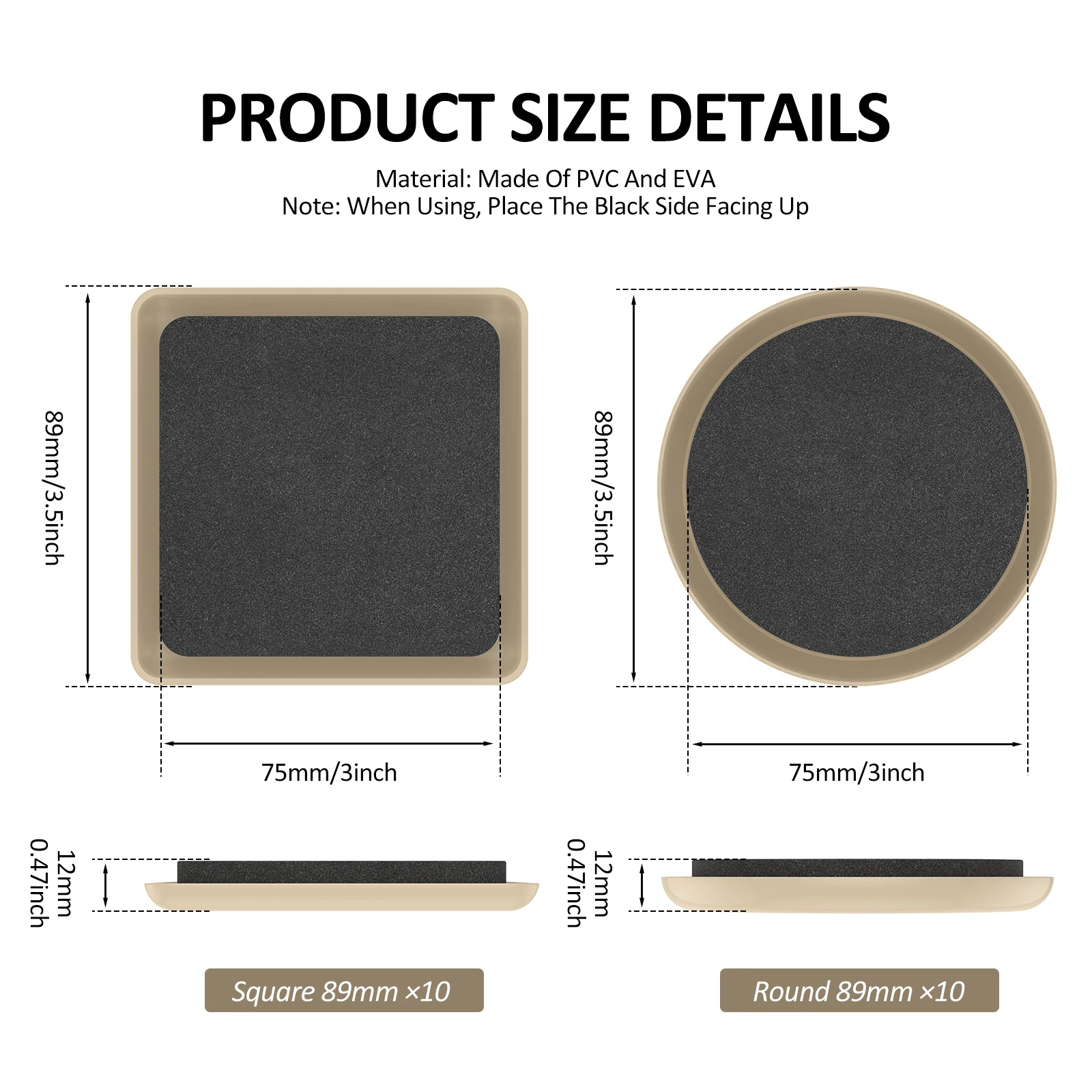 20Pcs Furniture Slip Mat Convenient Moving Pads Anti Scratch Easy Move Table Chair Leg Mat Floor Protector For Hardwood Rug