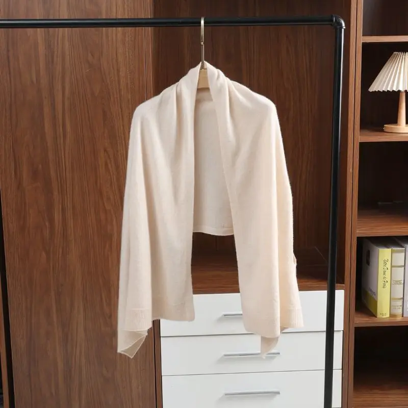 00％純毛-秋冬-暖かいニットスカーフ-ショール-カーディガン-フェイクカラー-ネックプロテクション-ロングレクタングル-無地-レディースファッション