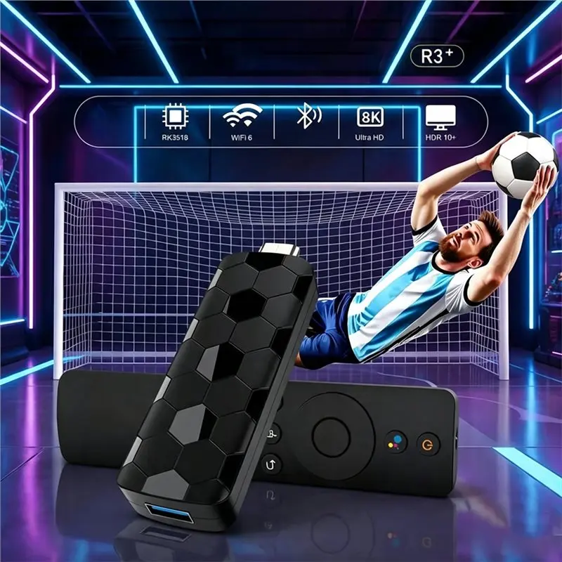Exquisite-New R3+ TV Stick Dual UI Interface Dual Wifi 2.4G/5.8G 4K Ultra HD 2GB 16GB RK3518 Quad Core Home Theater Media Player