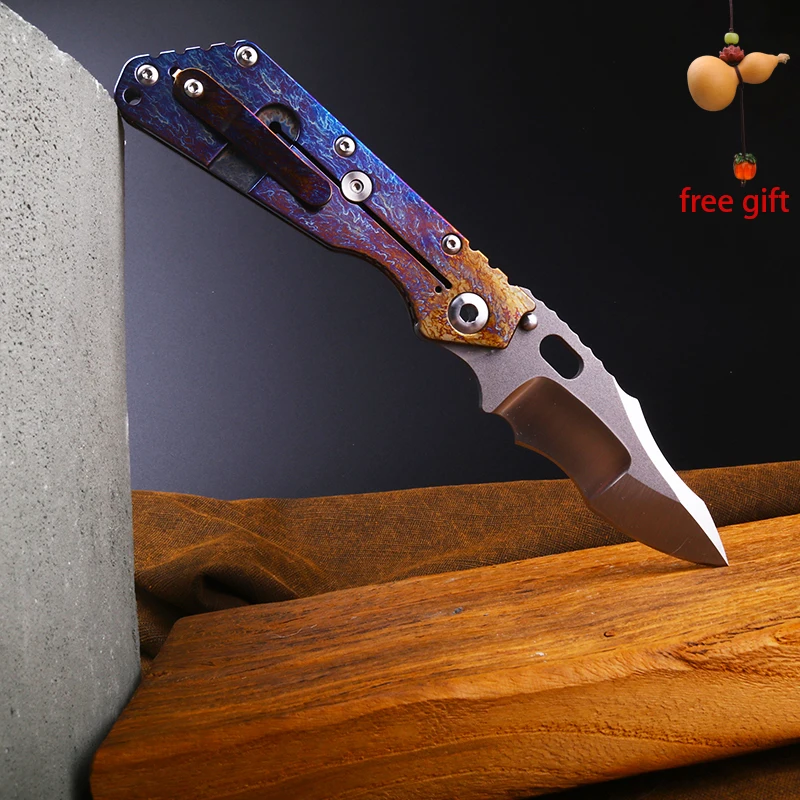 

Tactical Folding Knife VG10 High Hardness Steel + Titanium Alloy Flame Pattern Handle Super Wear-Resistant Outdoor Survival Pock