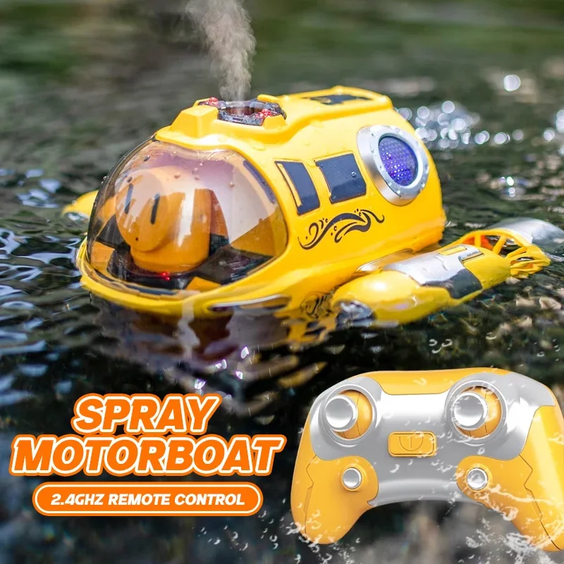 

Лодка со спреем на радиоуправлении 2,4G, подводная лодка с дистанционным управлением, корабль с радиоуправлением и подсветкой, электрические водонепроницаемые игрушки, моторная лодка, детский рождественский подарок